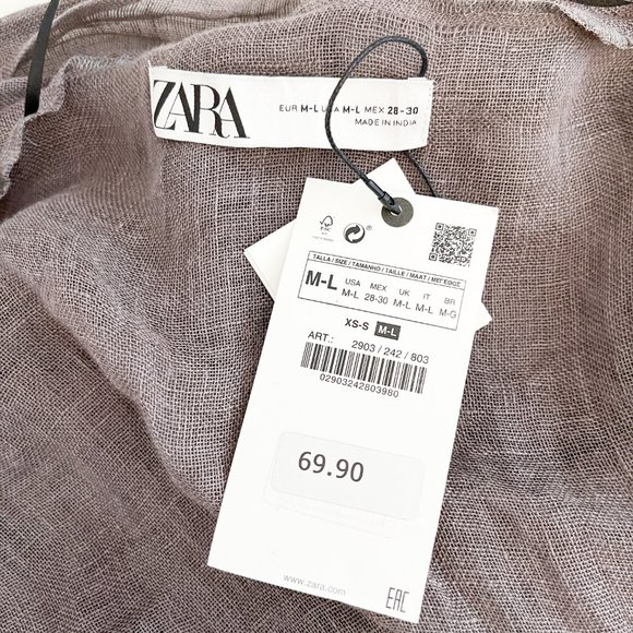 Zara Long 100% Linen Cardigan Open Front - Picture 6 of 8